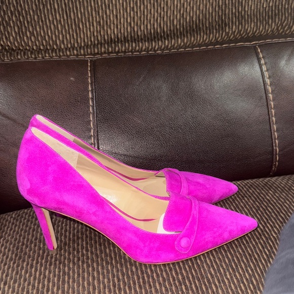 Ann Taylor Shoes - Ann Taylor Fuchsia Suede Pointed-Toe Pumps